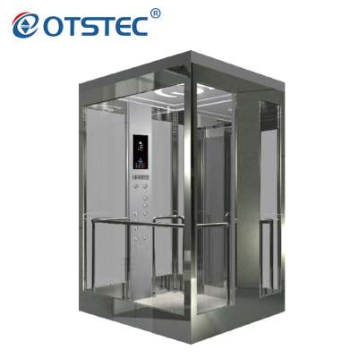 2020 good quality observation elevator with 4 sides square glued glass